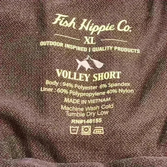 NWT Fish Hippie M Deluna Volley Short Chambray Size XL 8” Inseam Resort Beach - Picture 3 of 7